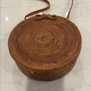 Chic Brown Woven Crossbody Bag